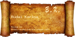 Budai Karina névjegykártya